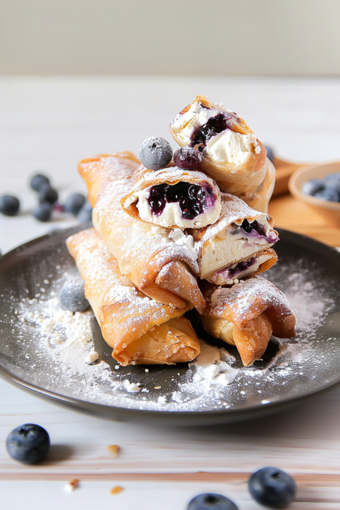 Delicious Blueberry Cheesecake Egg Rolls