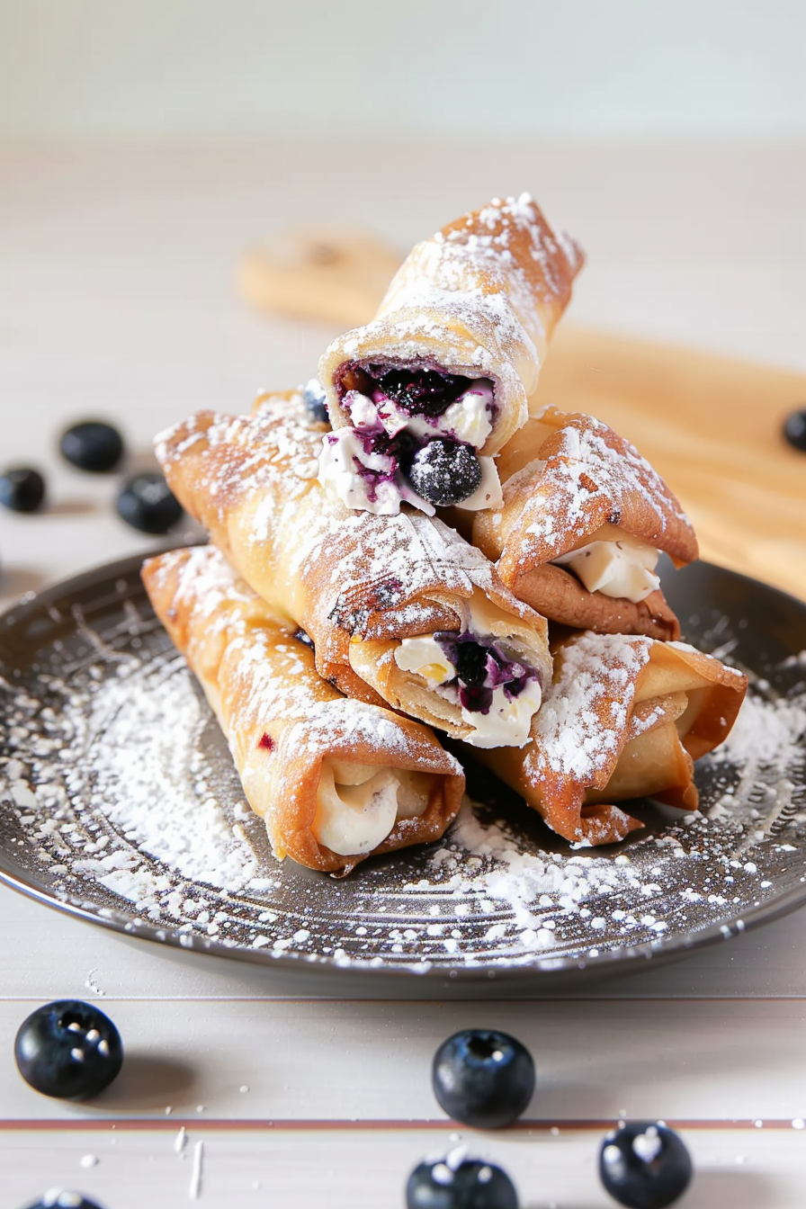 Delicious Blueberry Cheesecake Egg Rolls