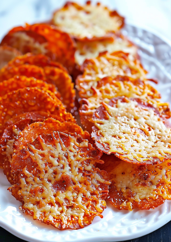 Easy Pepperoni Cheese Crisps Recipe