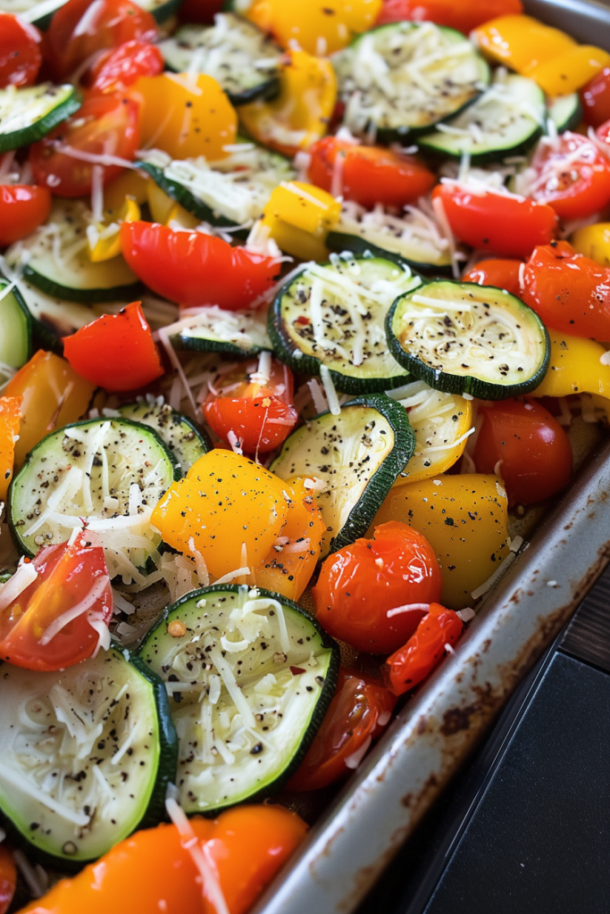 Garlic Roasted Zucchini and Tomatoes