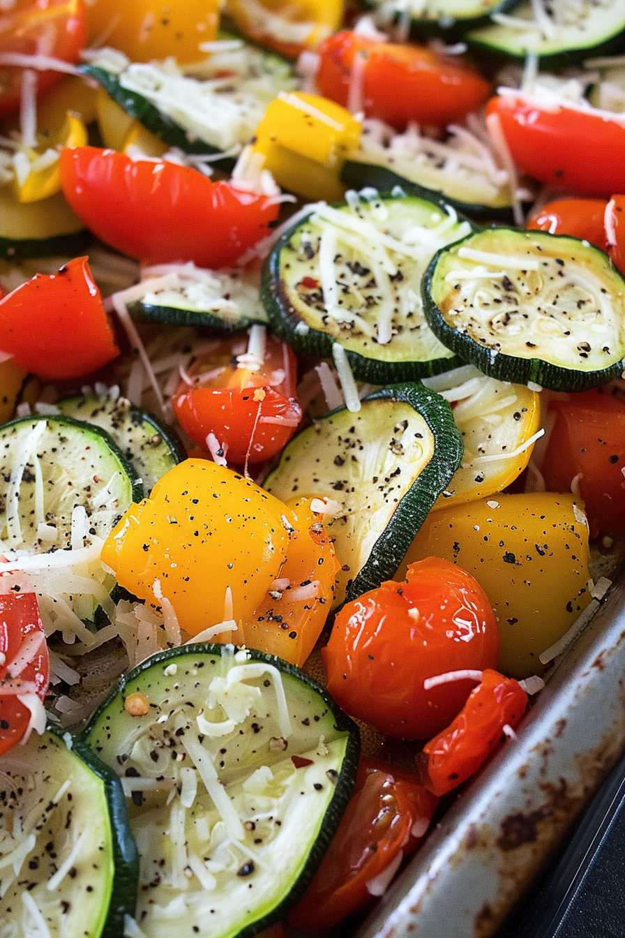 Garlic Roasted Zucchini and Tomatoes