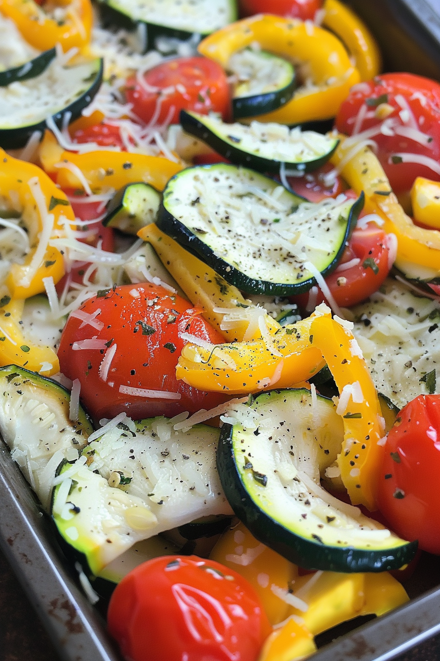 Garlic Roasted Zucchini and Tomatoes