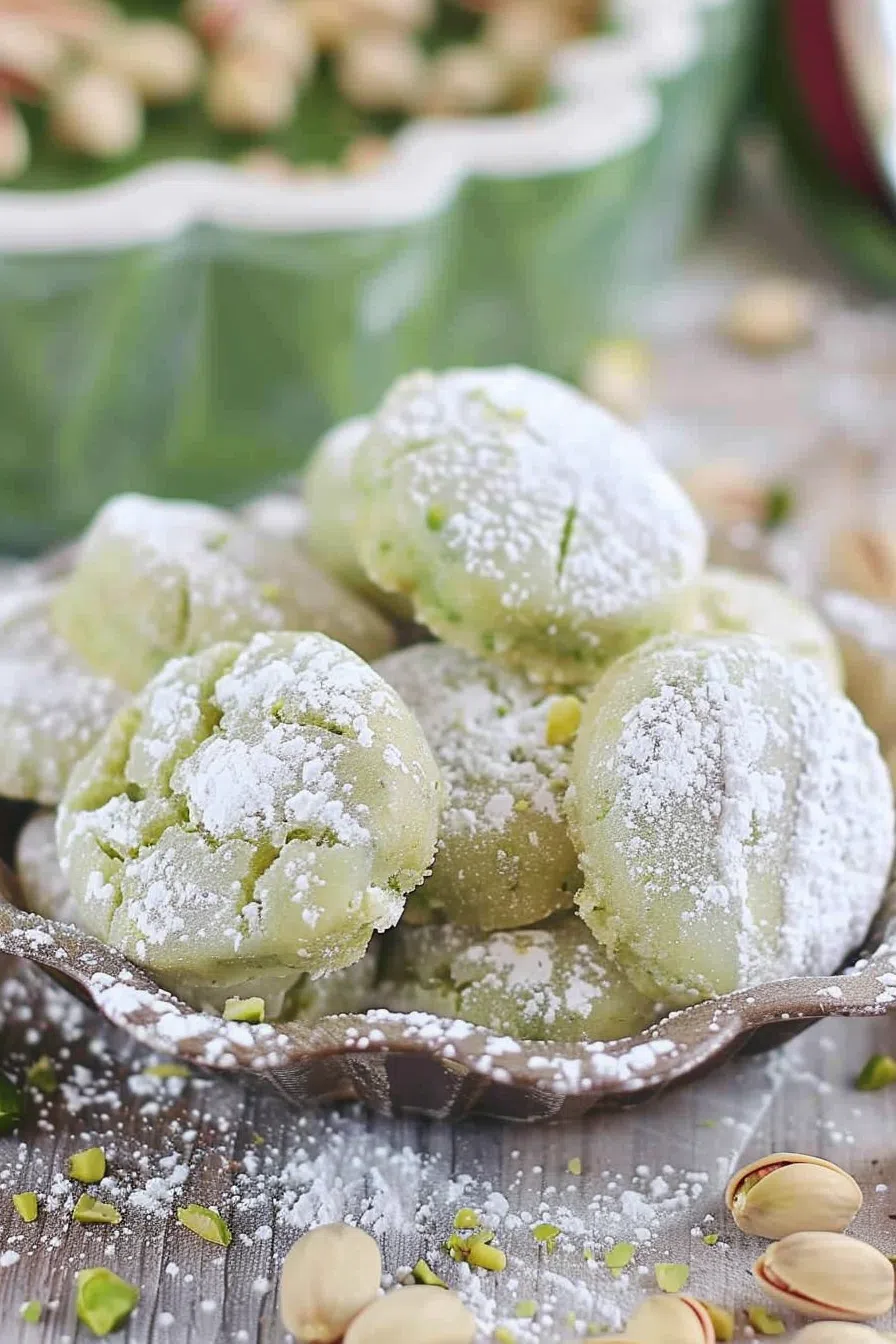 Homemade Pistachio Wedding Cookies