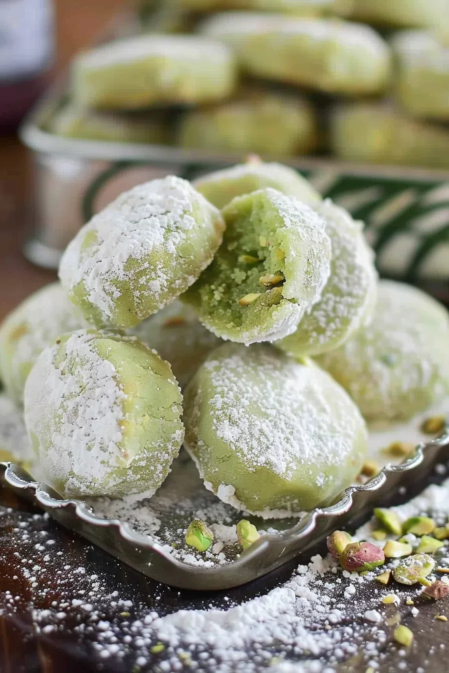 Homemade Pistachio Wedding Cookies