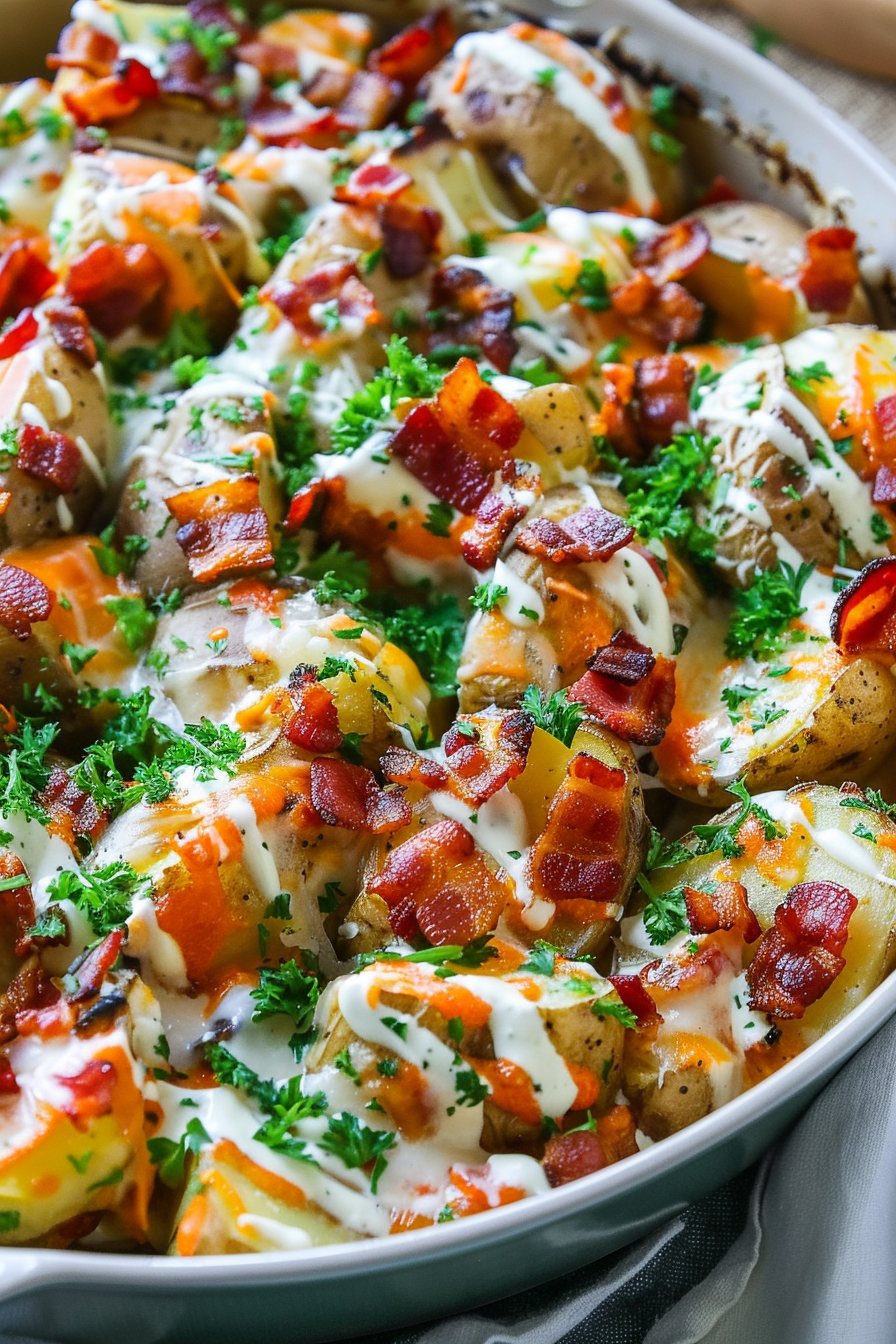 Loaded Potatoes with Bacon and Cheddar