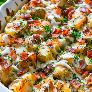 Loaded Potatoes with Bacon and Cheddar