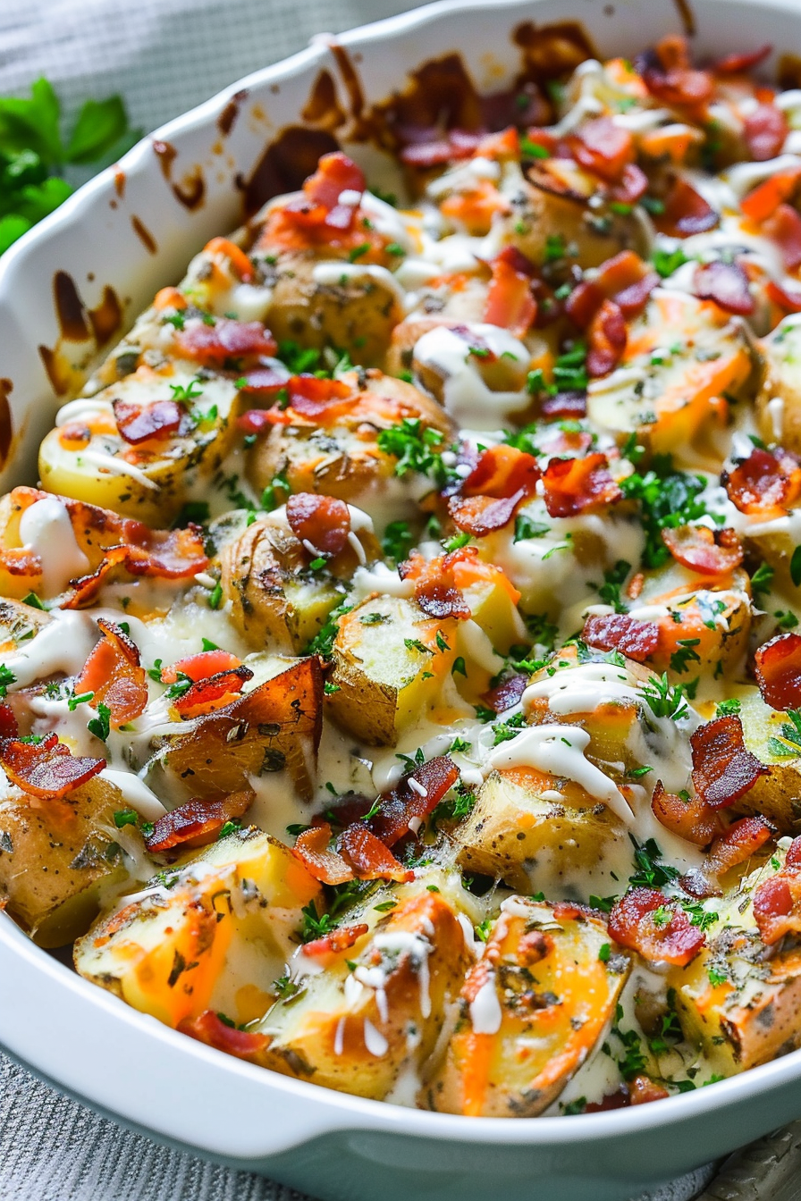 Loaded Potatoes with Bacon and Cheddar