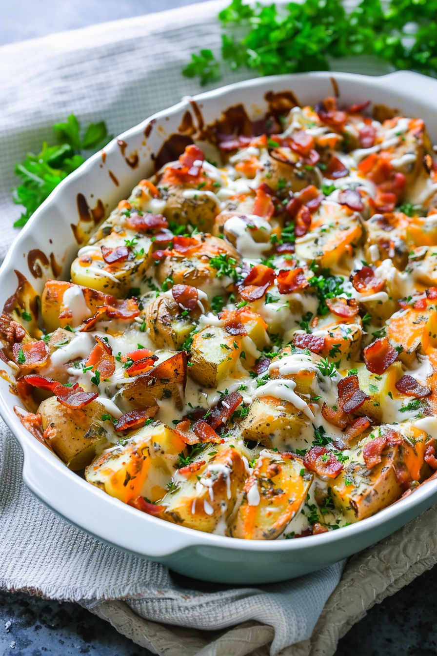 Loaded Potatoes with Bacon and Cheddar