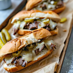 Philly Cheesesteak Sandwich with Garlic Mayo