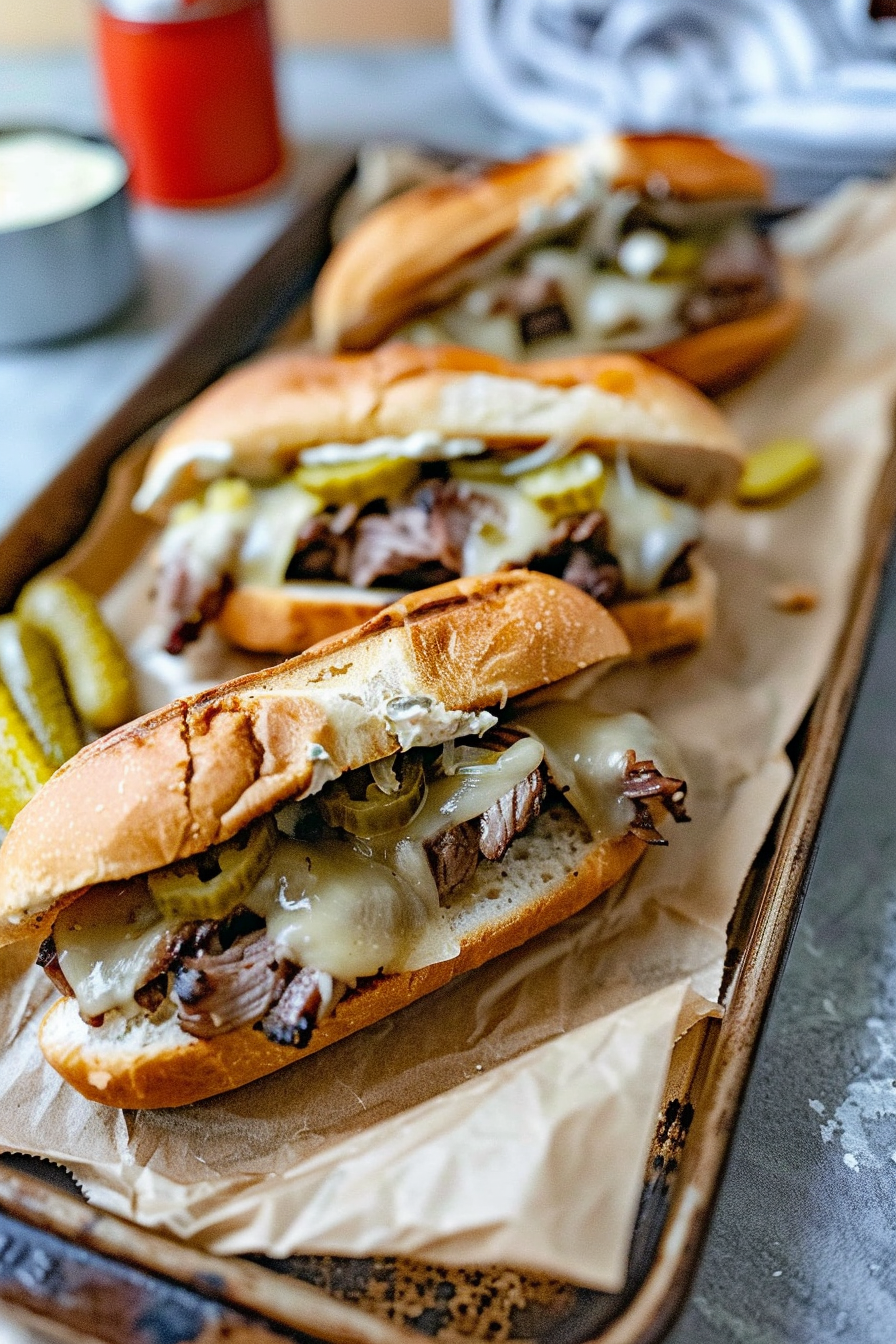 Philly Cheesesteak Sandwich with Garlic Mayo