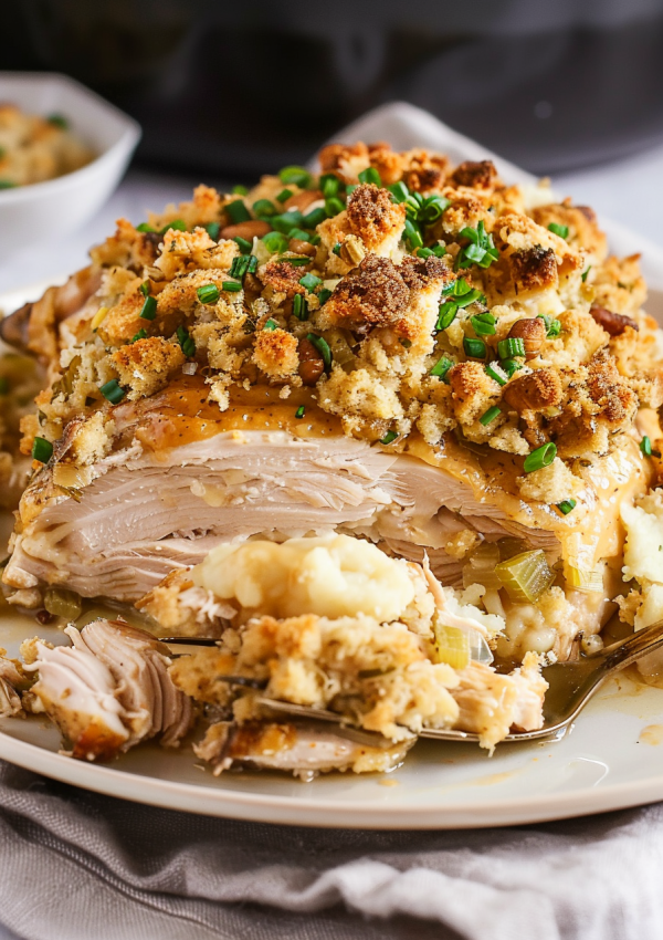 Quick Slow Cooker Chicken with Stuffing