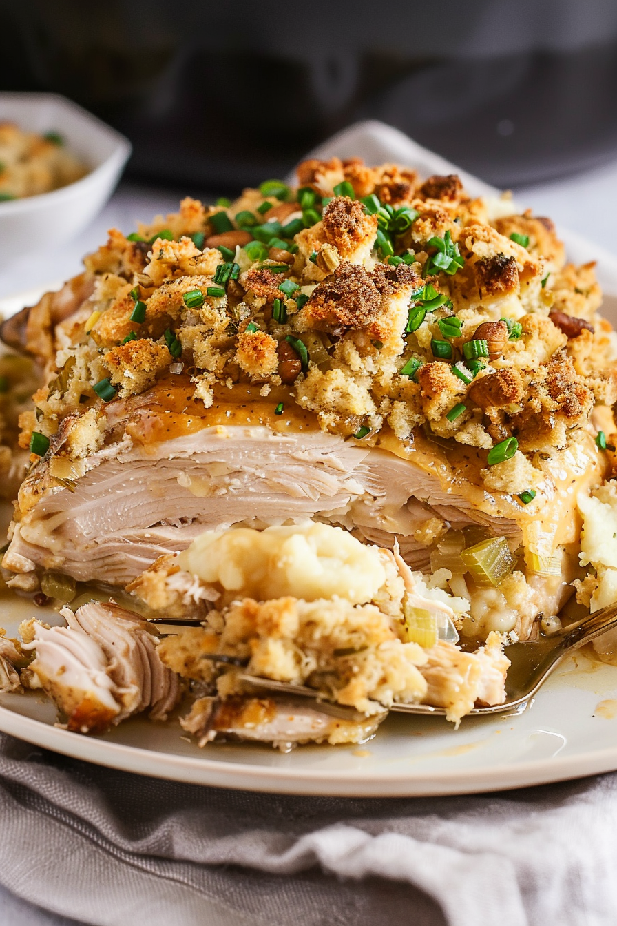 Quick Slow Cooker Chicken with Stuffing