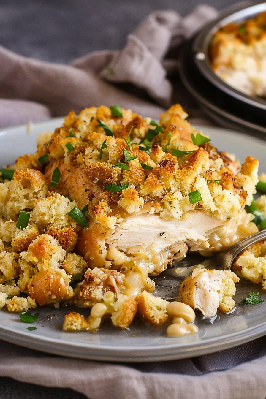 Quick Slow Cooker Chicken with Stuffing