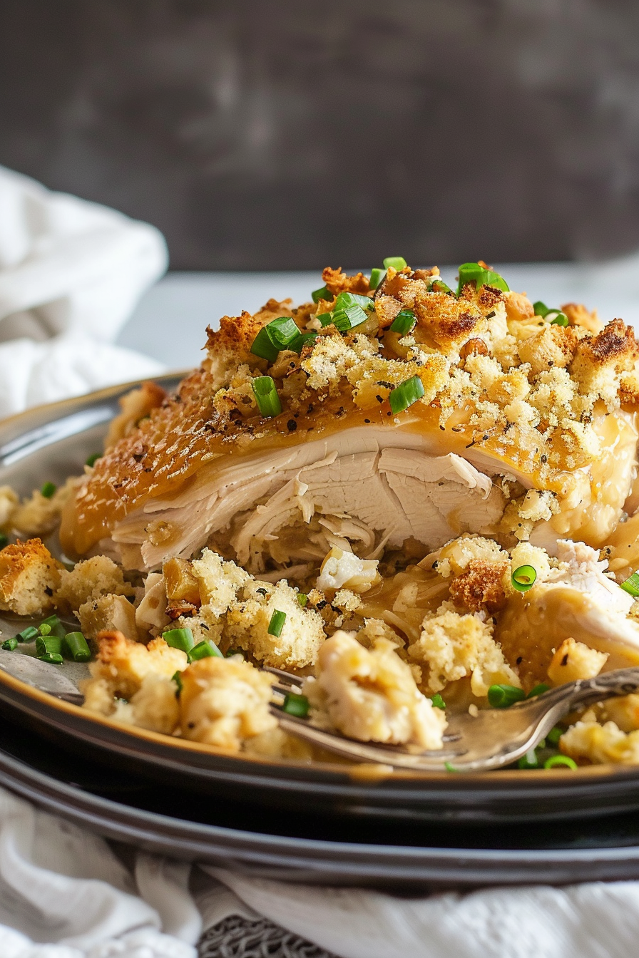 Quick Slow Cooker Chicken with Stuffing