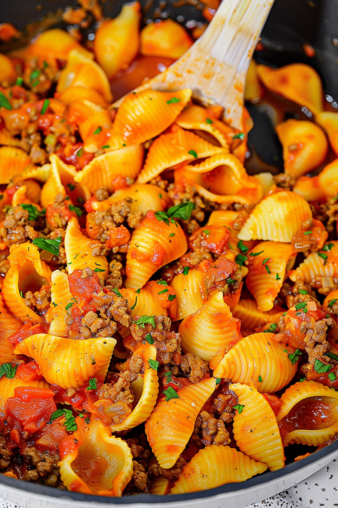 Quick and Hearty Ground Beef Pasta Shells