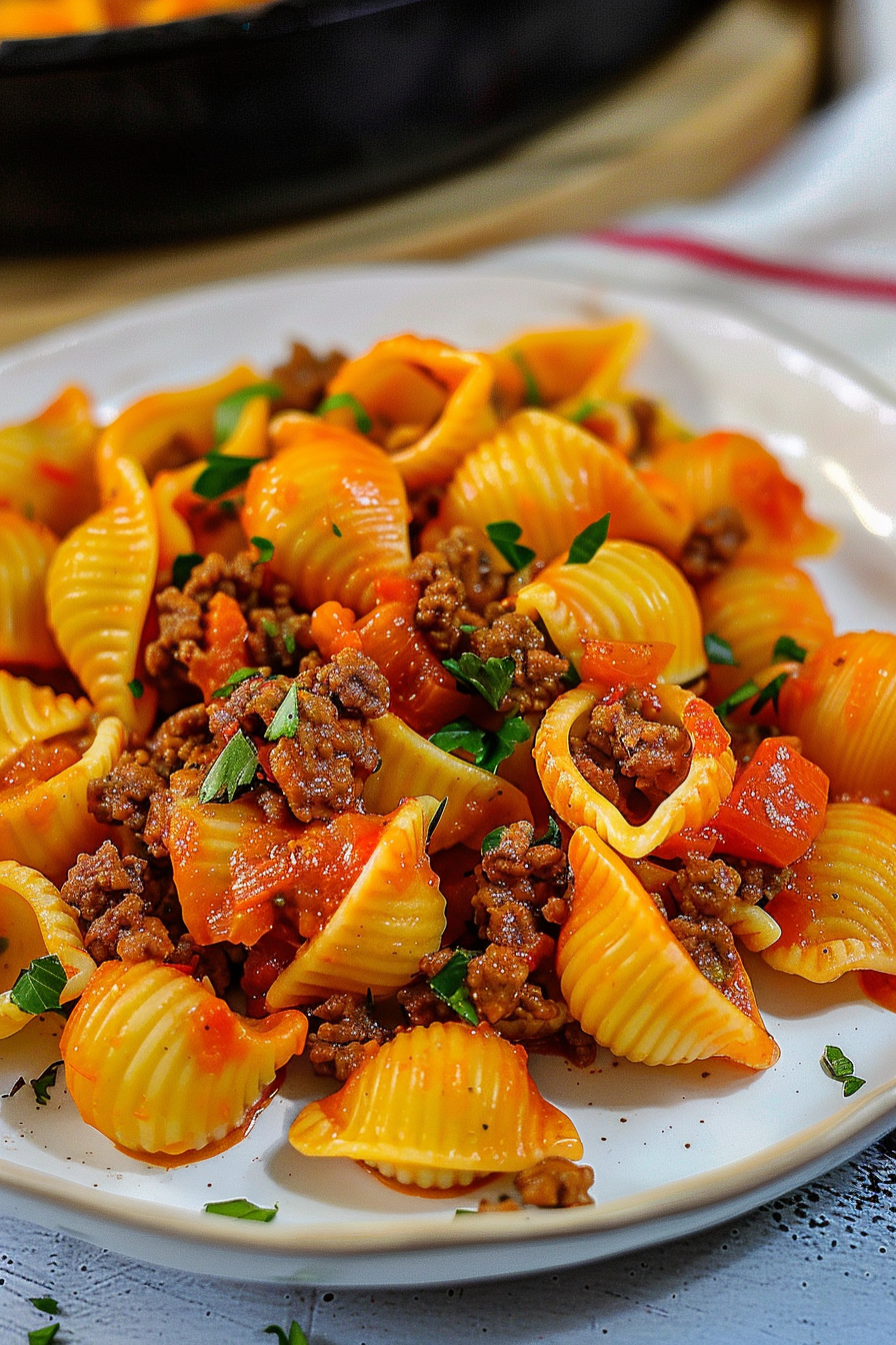 Quick and Hearty Ground Beef Pasta Shells