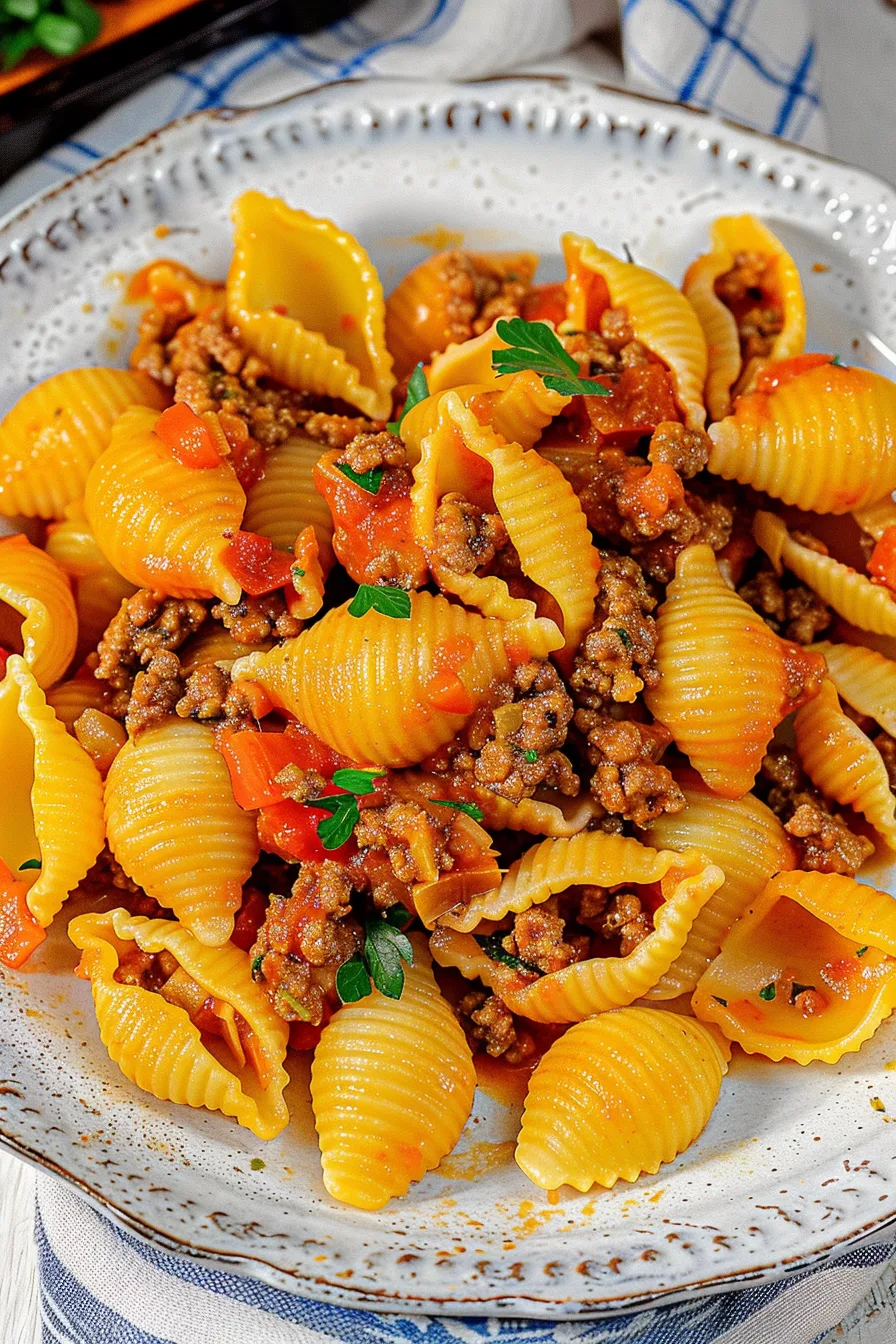 Quick and Hearty Ground Beef Pasta Shells