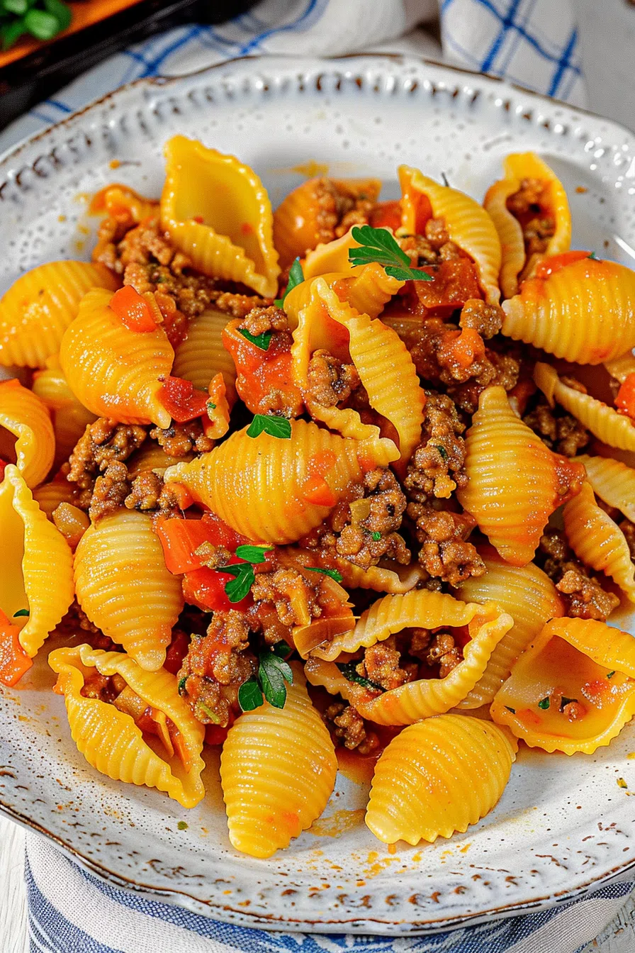 Quick and Hearty Ground Beef Pasta Shells