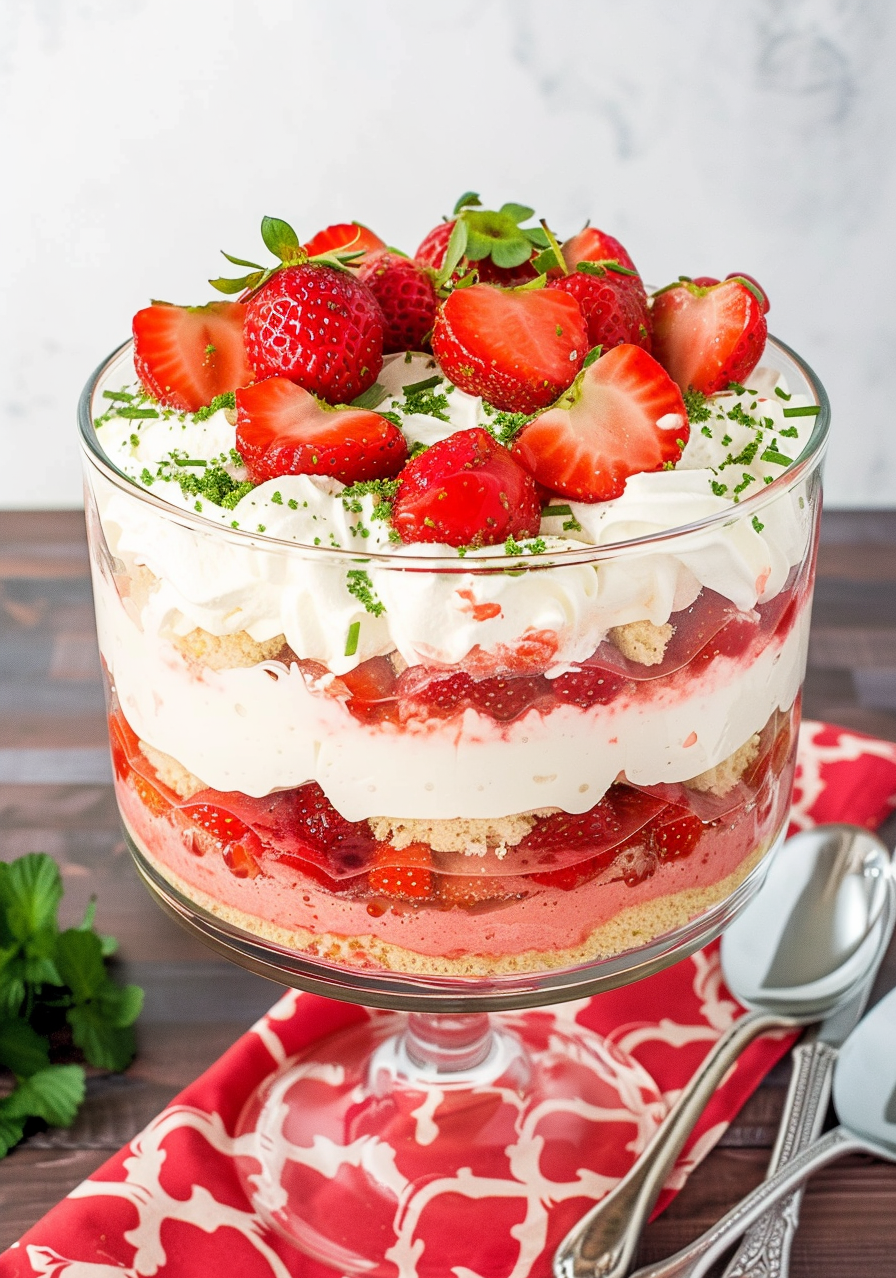 Layered Strawberry Cheesecake Trifle