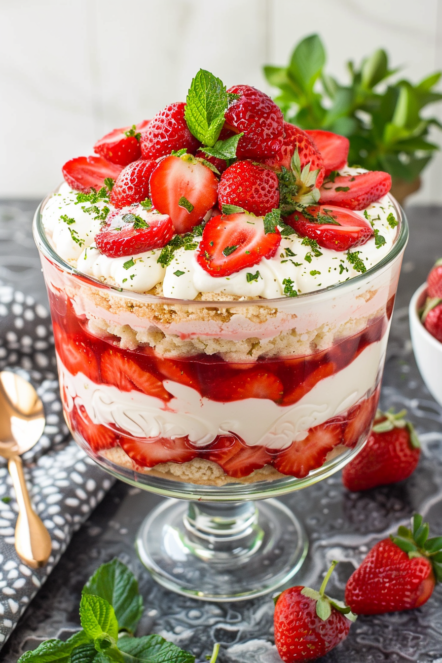 Layered Strawberry Cheesecake Trifle