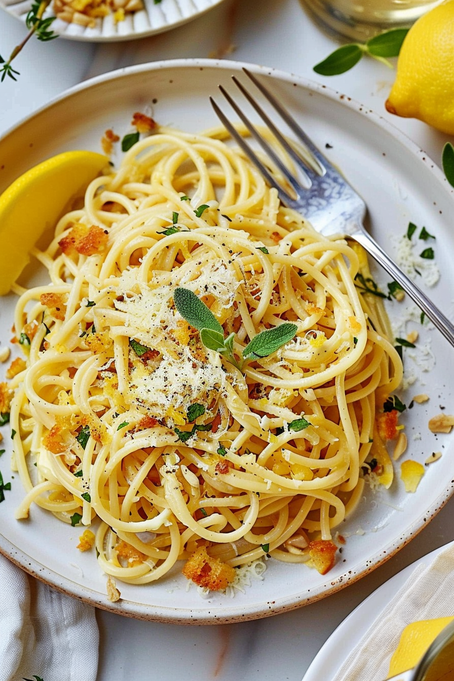 Simple Lemon and Herb Spaghetti