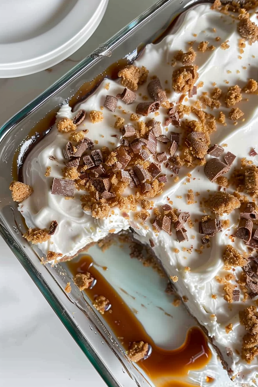 Easy Toffee Butterscotch Poke Cake