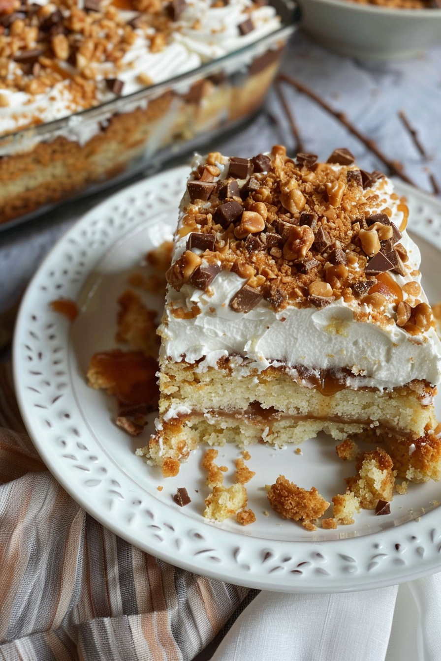 Easy Toffee Butterscotch Poke Cake