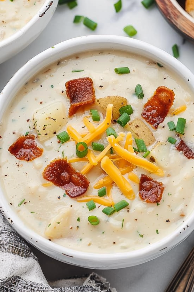 Warm and Creamy Slow Cooker Potato Soup