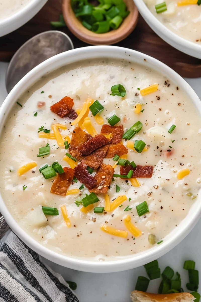 Warm and Creamy Slow Cooker Potato Soup