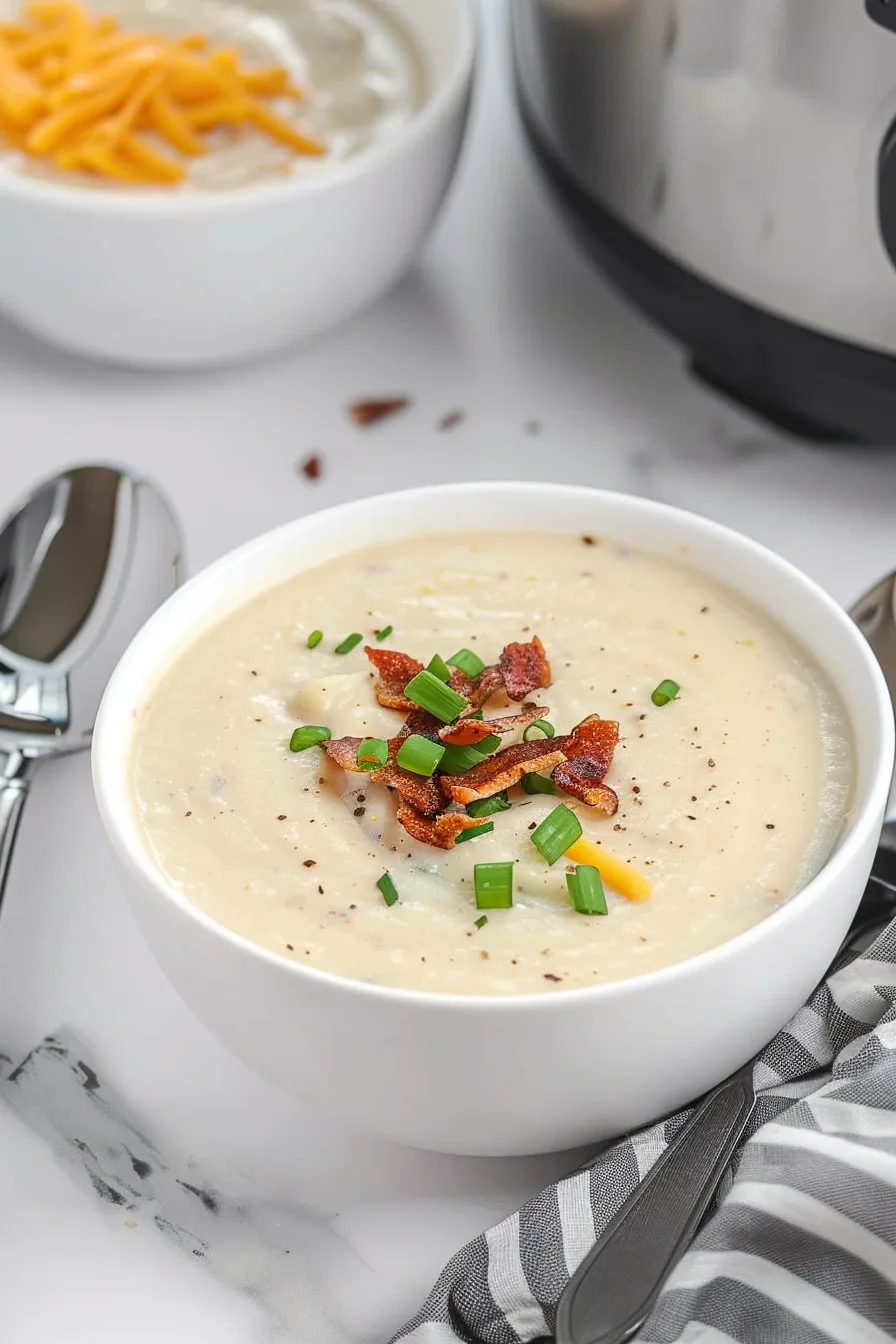 Warm and Creamy Slow Cooker Potato Soup