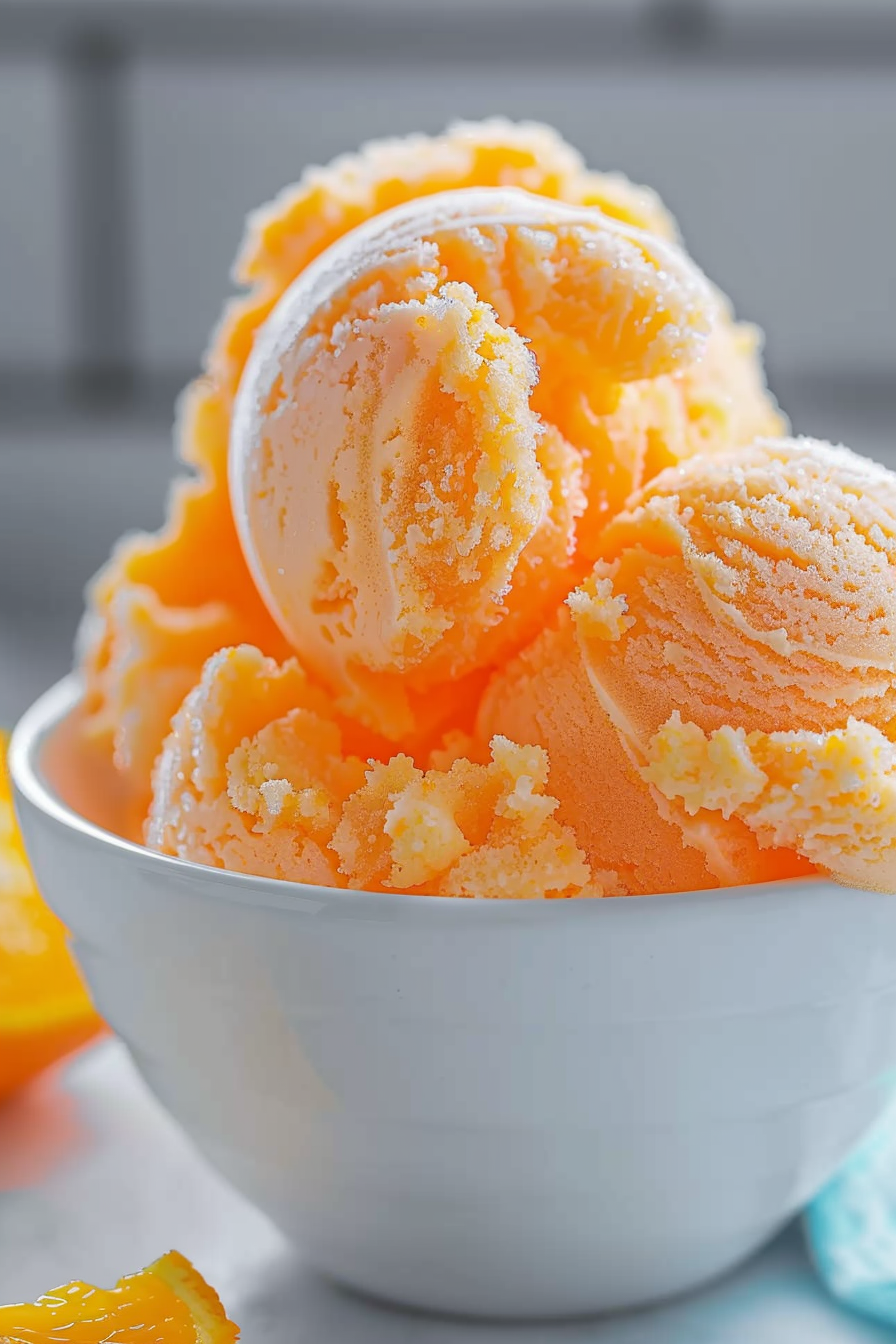 Simple 2-Ingredient Orange Sherbet