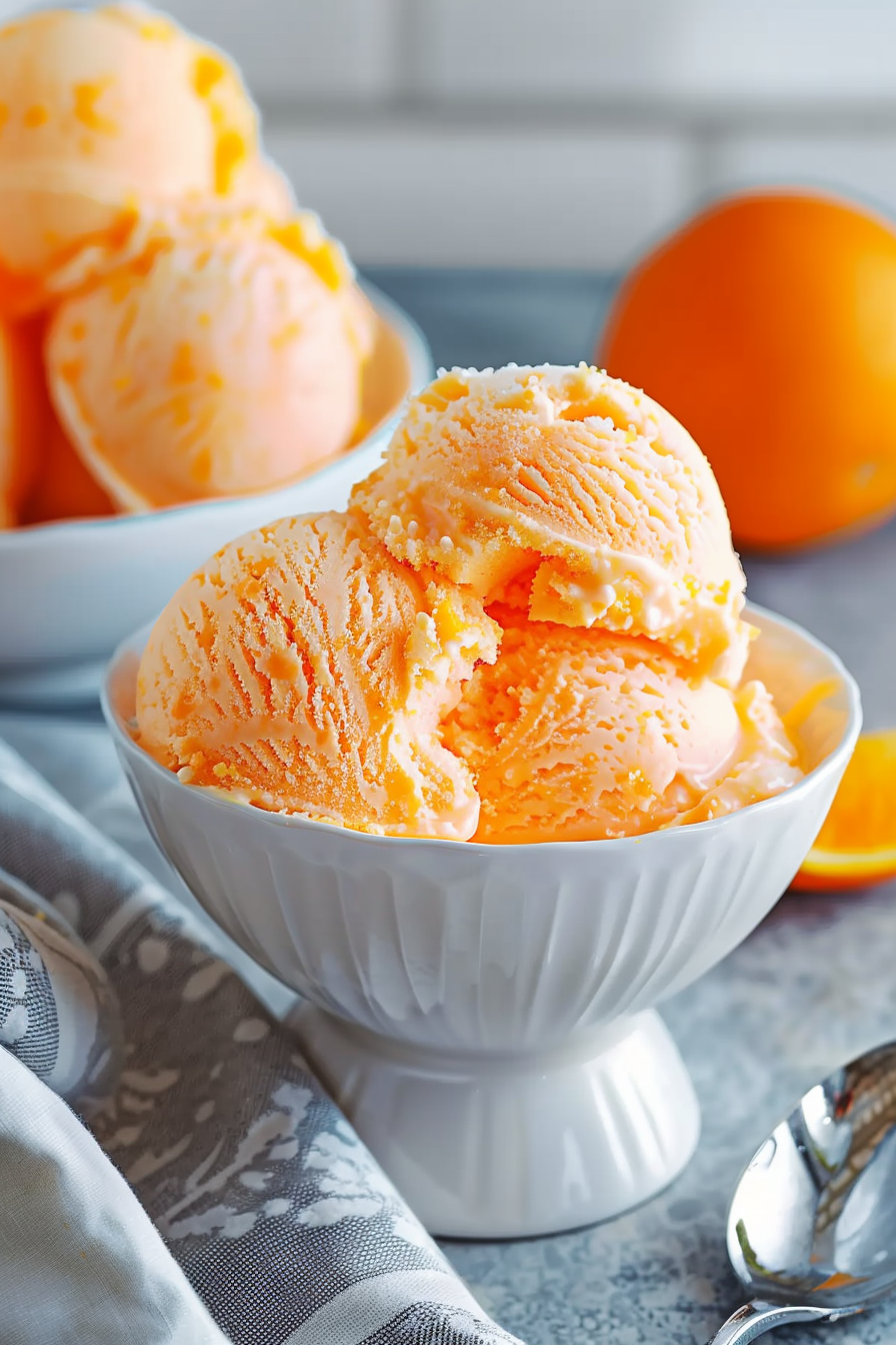 Simple 2-Ingredient Orange Sherbet