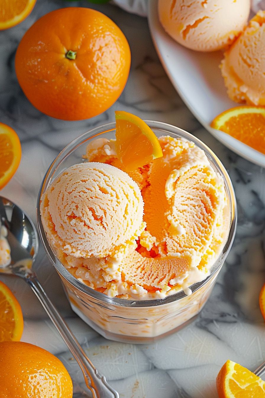 Simple 2-Ingredient Orange Sherbet