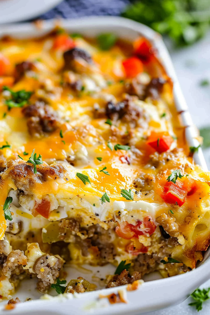 Easy Christmas Breakfast Sausage Casserole