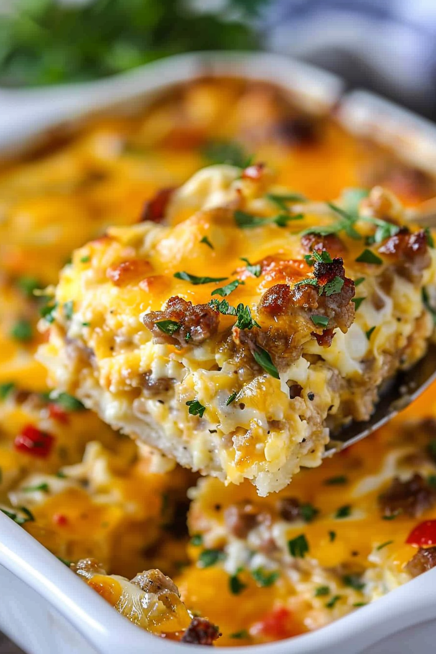 Easy Christmas Breakfast Sausage Casserole