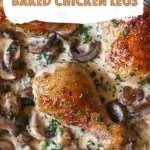 Creamy Mushroom Baked Chicken Legs