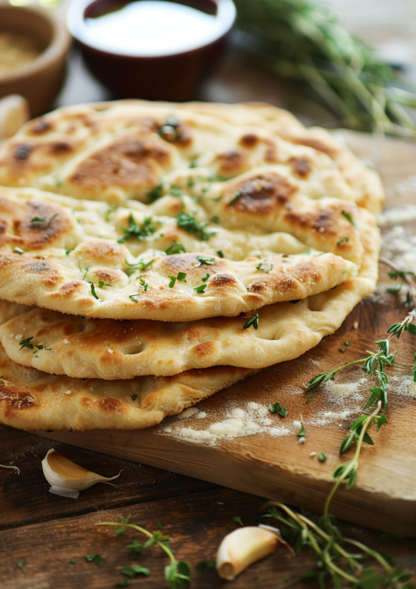 Easy Flatbreads with Garlic Butter