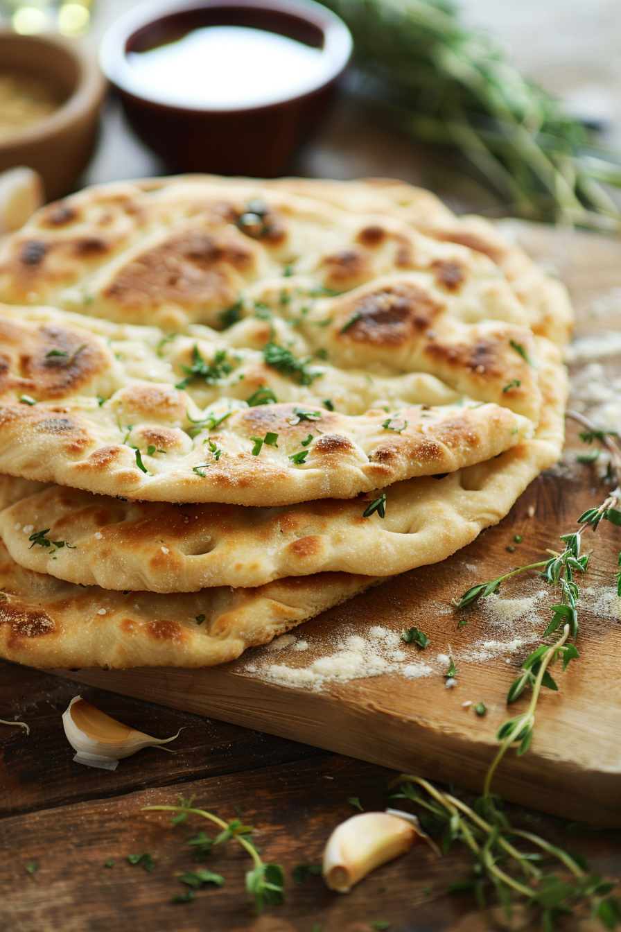 Easy Flatbreads with Garlic Butter