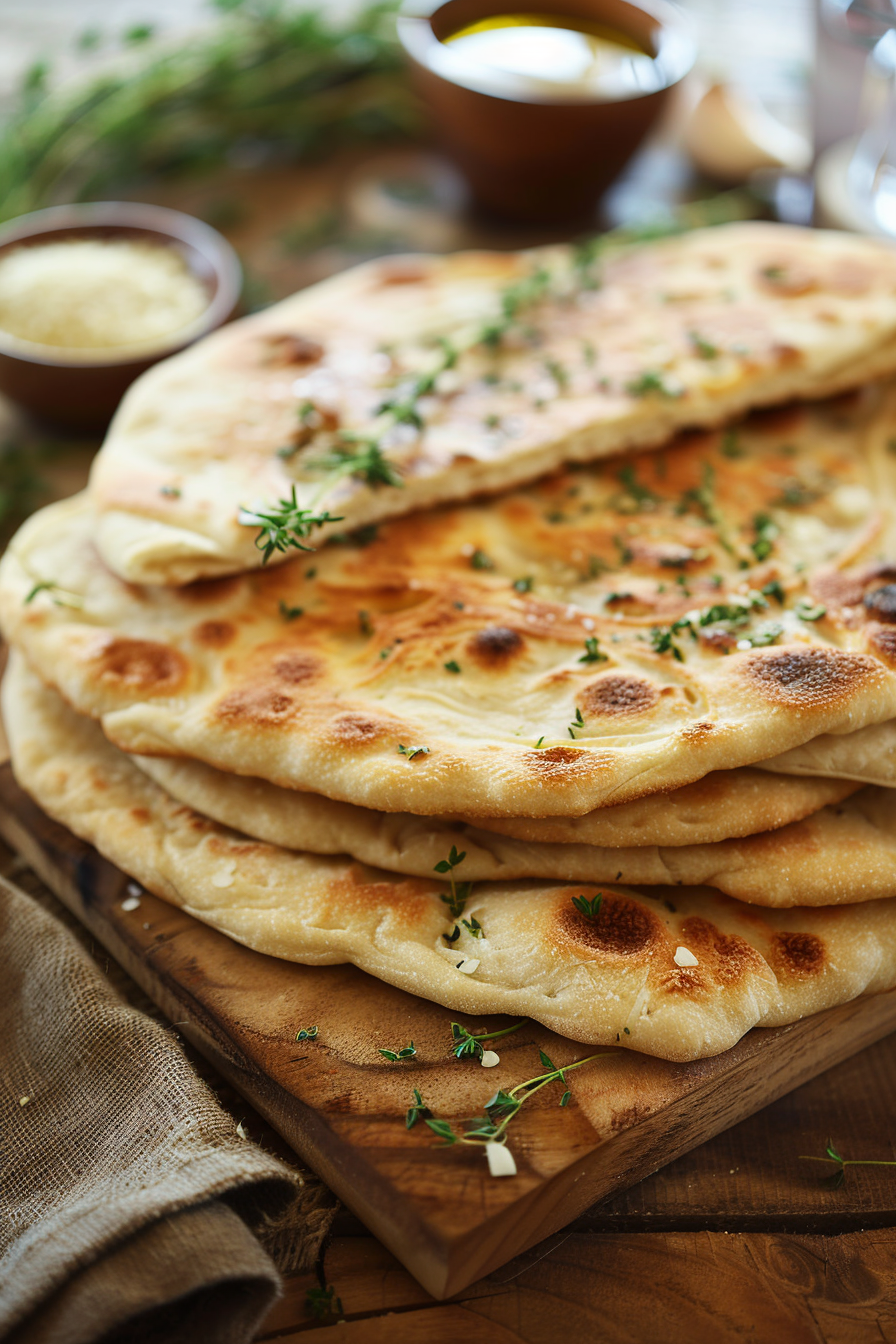 Easy Flatbreads with Garlic Butter