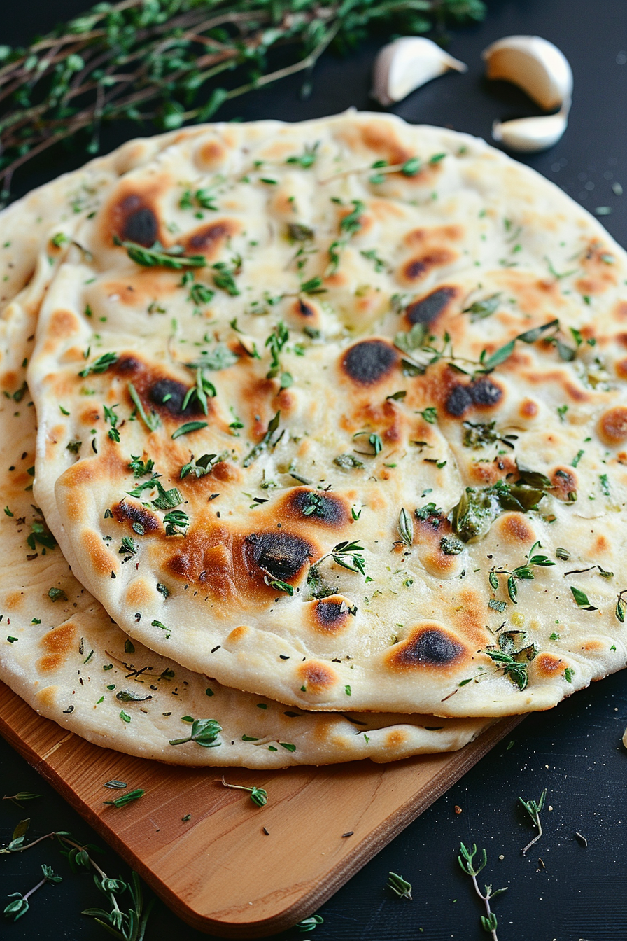 Easy Flatbreads with Garlic Butter