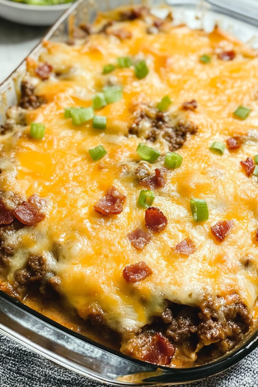 Keto Bacon Cheeseburger Casserole