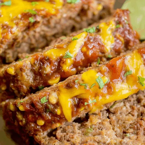 Sliced loaf with a golden, seasoned crust and melted cheese inside.