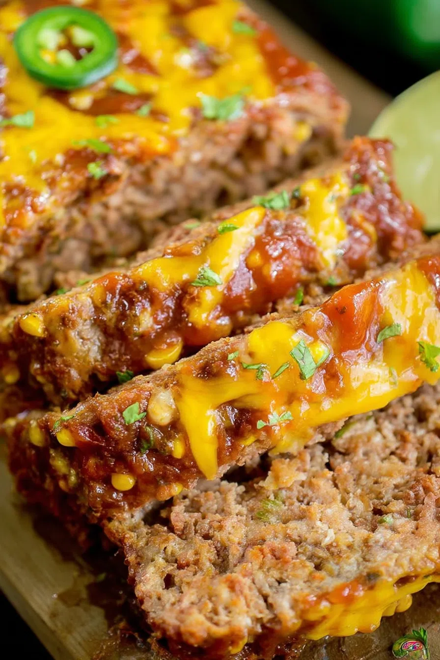 Sliced loaf with a golden, seasoned crust and melted cheese inside.