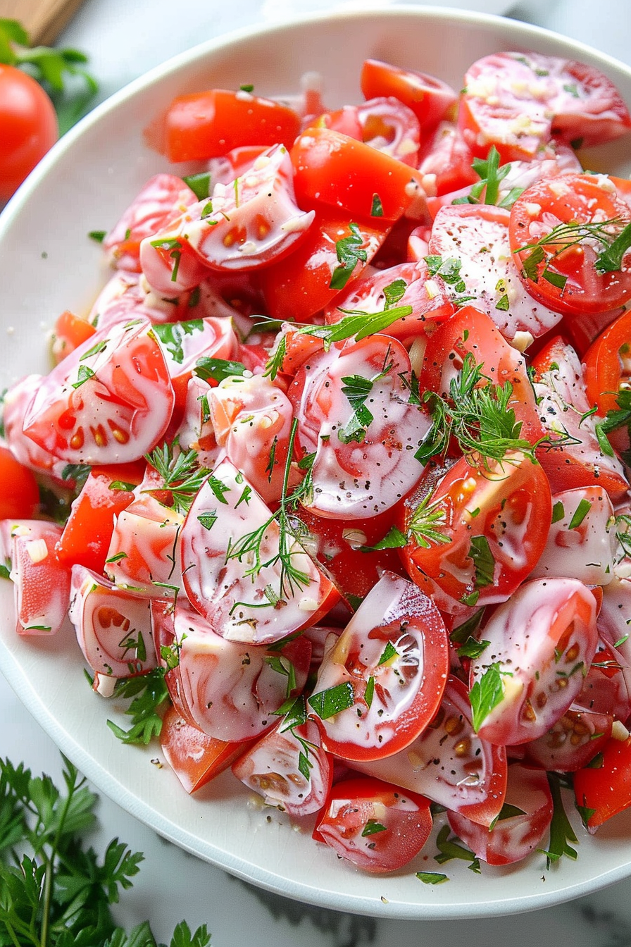 Tomato Garlic Salad Recipe