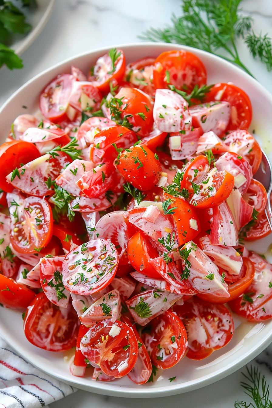 Tomato Garlic Salad Recipe