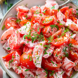 Tomato Garlic Salad Recipe