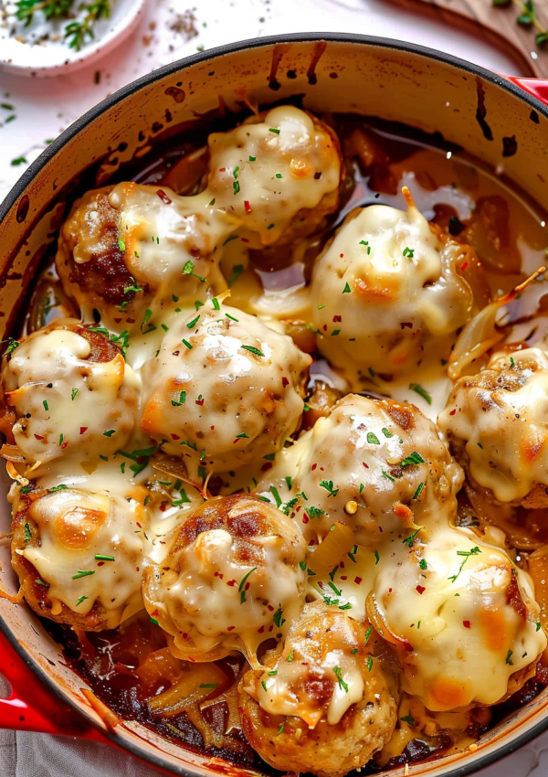 Easy French Onion Meatballs