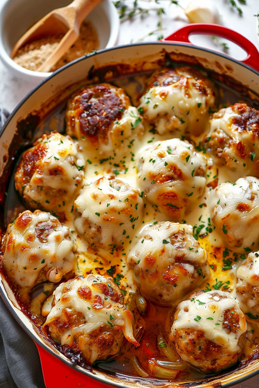 Easy French Onion Meatballs