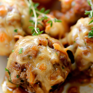 Easy French Onion Meatballs