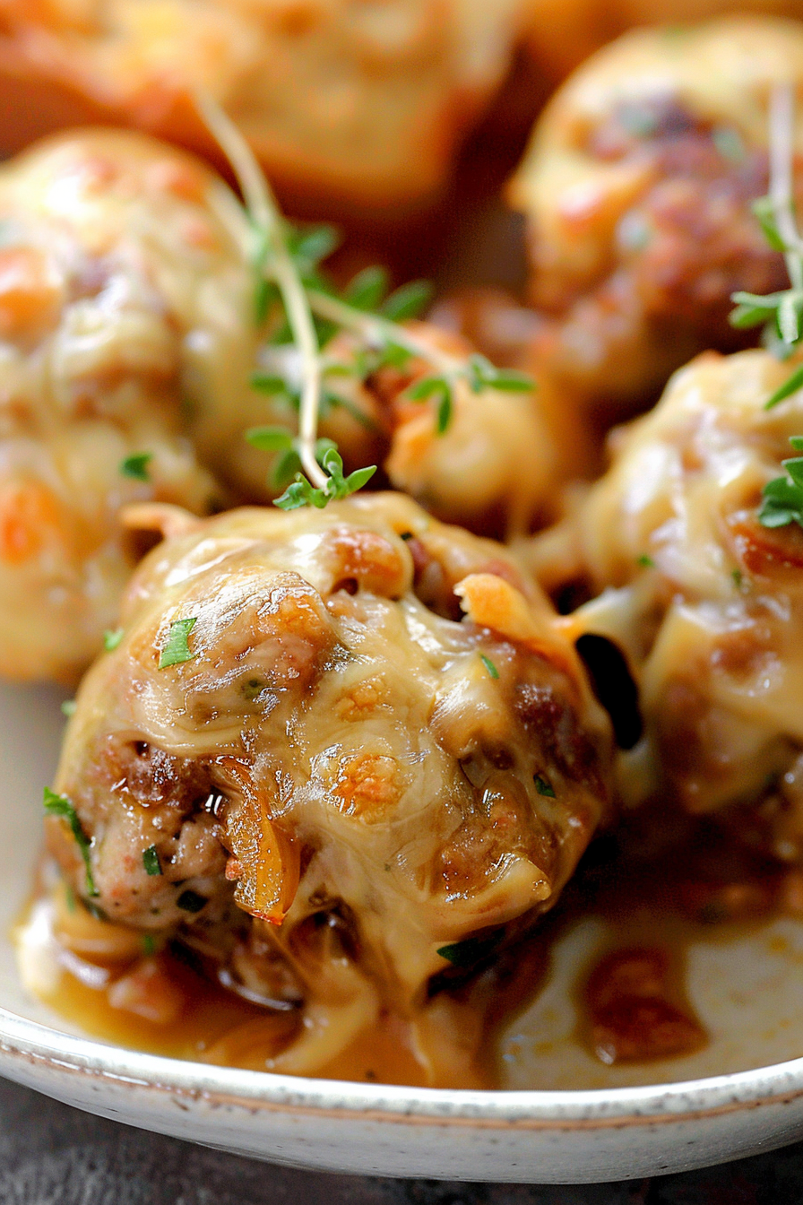 Easy French Onion Meatballs